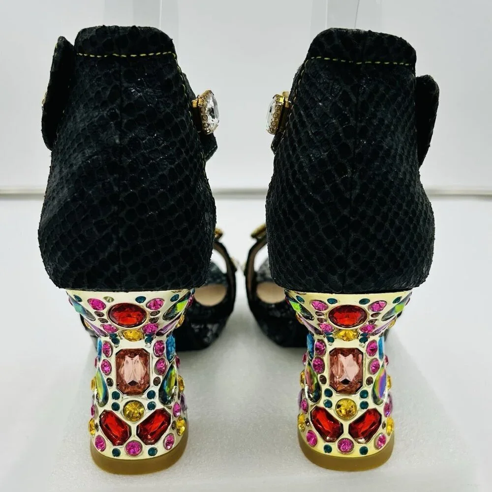 L'ARTISTE SPRING STEP Jewell Sz US 5.5-6 EUR36 Embellished Heel Platform Sandals